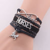 Infinity love HORSES leather handmade bracelet