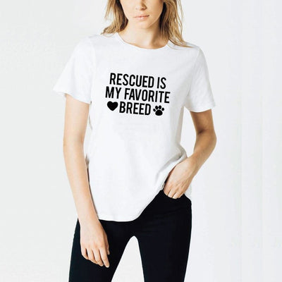 Rescued Is My favorite Breed cotton tee