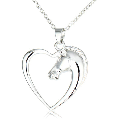 Classic Heart & Horse Necklace