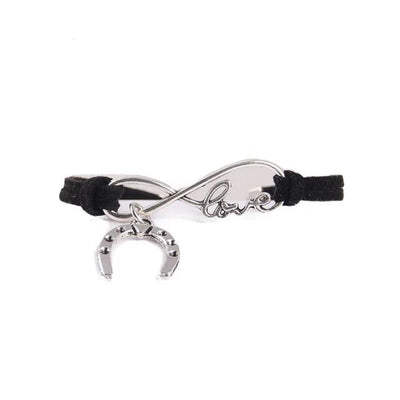 Infinity Love & Horse Hoof Charm handmade bracelet